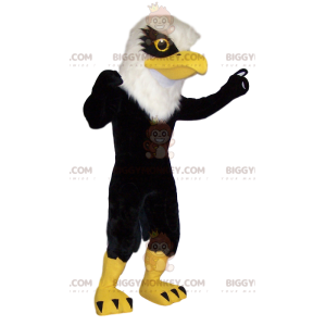 Schwarzer goldener Adler BIGGYMONKEY™ Maskottchen-Kostüm.
