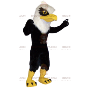 Costume de mascotte BIGGYMONKEY™ d'aigle royal noir. Costume
