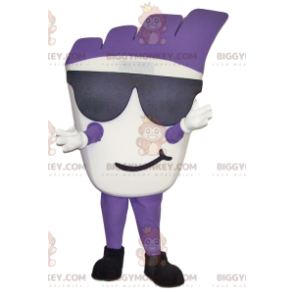 Costume de mascotte BIGGYMONKEY™ de bonhomme blanc et violet