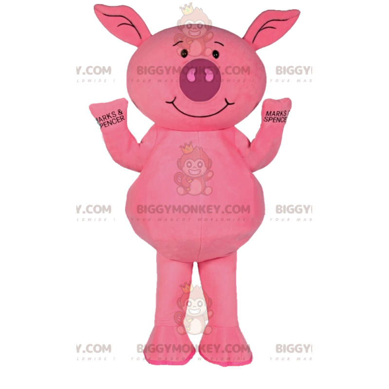 BIGGYMONKEY™ Kleines rosa Schweinchen-Maskottchen-Kostüm.