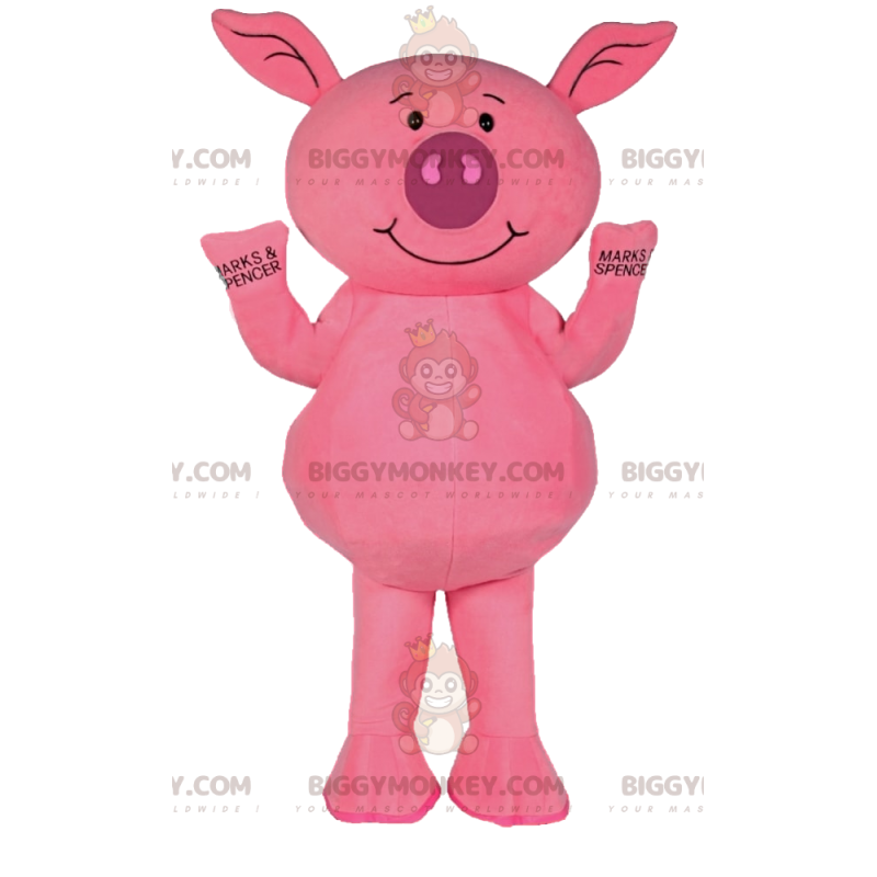 BIGGYMONKEY™ Little Pink Pig Mascot Costume. Pink pig costume.