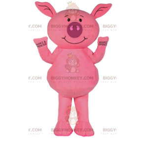 BIGGYMONKEY™ Kleines rosa Schweinchen-Maskottchen-Kostüm.