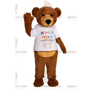 Loving Bear BIGGYMONKEY™ mascottekostuum met wit T-shirt -