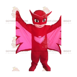 BIGGYMONKEY™ Costume da mascotte pipistrello rosa piccola