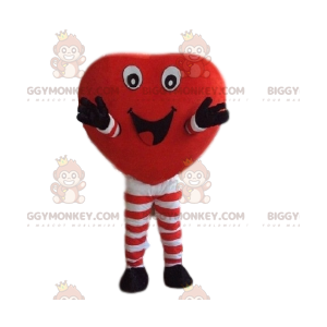 Costume da mascotte BIGGYMONKEY™ con cuore rosso e sorriso