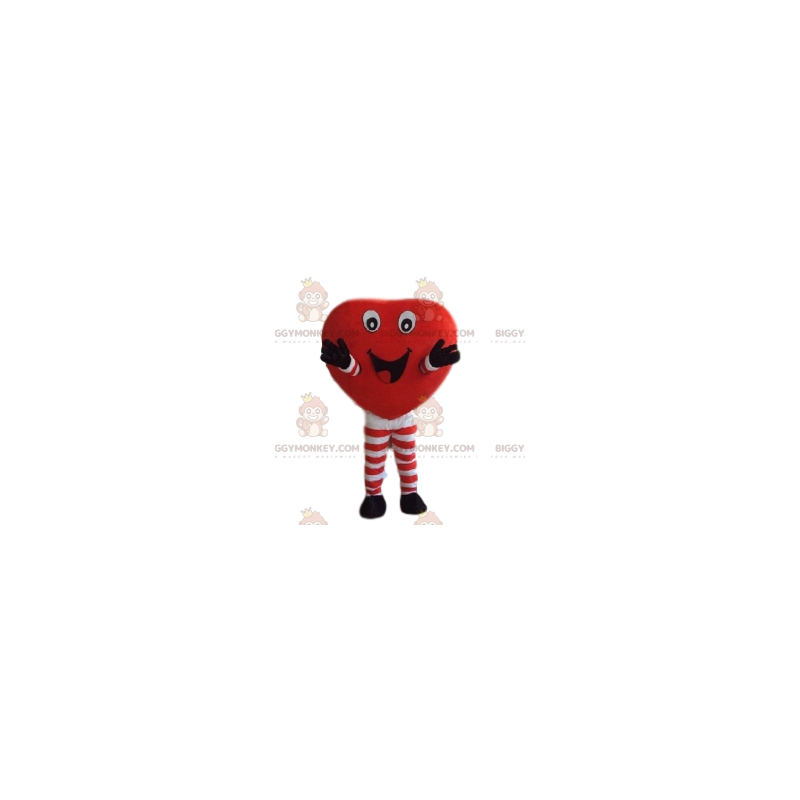 Costume da mascotte BIGGYMONKEY™ con cuore rosso e sorriso