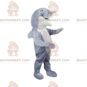 Costume de mascotte BIGGYMONKEY™ de dauphin blanc et gris.