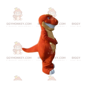 Kostium maskotki pomarańczowo-żółtego dinozaura BIGGYMONKEY™.
