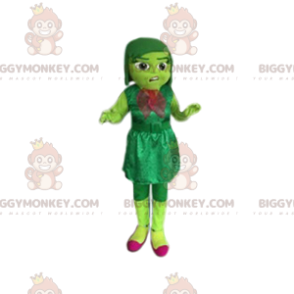 Disfraz de mascota BIGGYMONKEY™ verde niña con vestido de