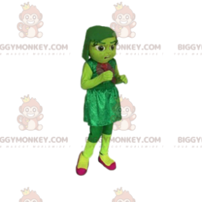 Costume da mascotte BIGGYMONKEY™ per bambina verde con abito in