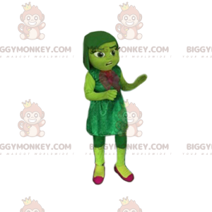 Pikkutytön vihreä BIGGYMONKEY™ maskottiasu samettimekolla. -