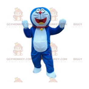 Blue and White Cat BIGGYMONKEY™ Mascot Costume. cat costume -