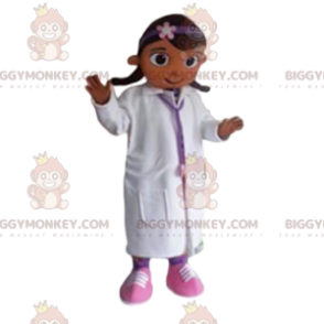 BIGGYMONKEY™ maskottiasu pikkutytölle lääkäriasussa. -