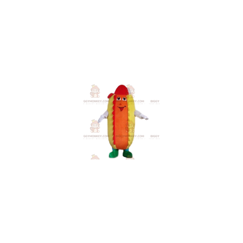 Costume de mascotte BIGGYMONKEY™ de hot-dog rigilo avec ketchup