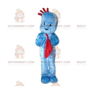 Fantasia de mascote BIGGYMONKEY™ Boneco de Neve Azul com Manta