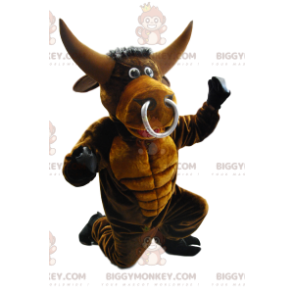 Bull BIGGYMONKEY™ Mascot Costume with Big Snout Ring –