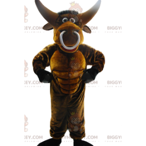 Bull BIGGYMONKEY™ Mascot Costume with Big Snout Ring -