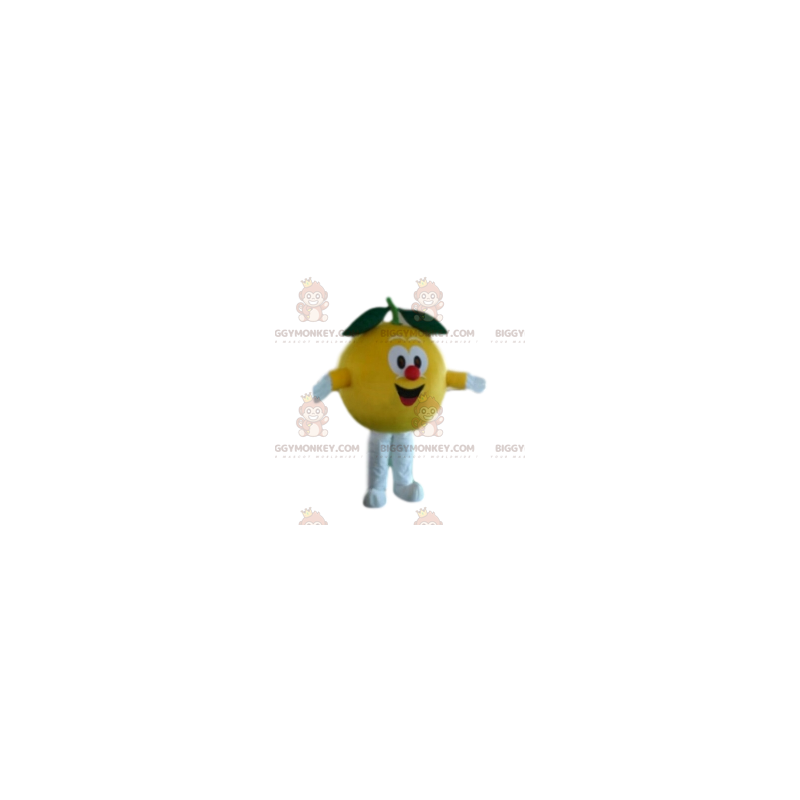 Very Happy Yellow Peach BIGGYMONKEY™ Mascot Costume. fishing