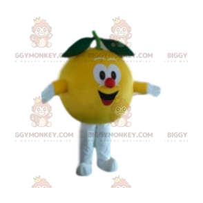 Very Happy Yellow Peach BIGGYMONKEY™ maskottiasu. kalastuspuku