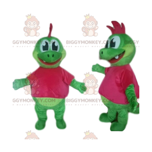 Costume da mascotte dinosauro verde BIGGYMONKEY™ con simpatico