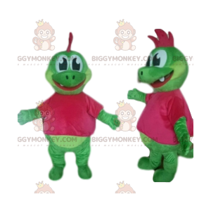 Disfraz de mascota de dinosaurio verde BIGGYMONKEY™ con lindo