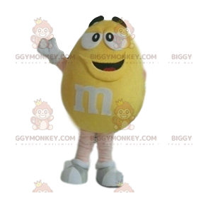 Costume de mascotte BIGGYMONKEY™ de M&M'S jaune super joyeux -