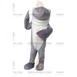 Στολή μασκότ BIGGYMONKEY™ Grey and White Shark. στολή καρχαρία