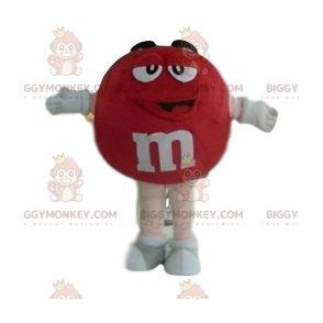 Costume da mascotte M&M'S BIGGYMONKEY™ rosso molto sorridente -