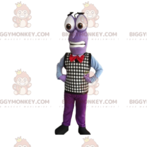 Costume de mascotte BIGGYMONKEY™ de bonhomme violet avec un