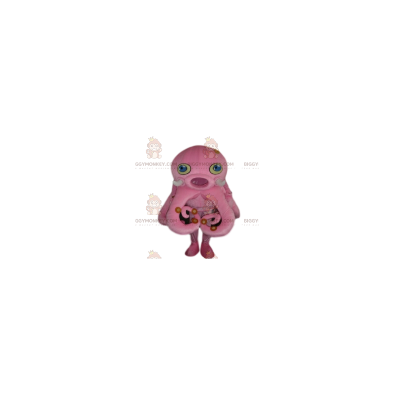 Ροζ Octopus BIGGYMONKEY™ μασκότ στολή. Ροζ κοστούμι χταποδιού -