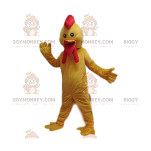 Chicken BIGGYMONKEY™ maskotdräkt med ett vackert vapen.