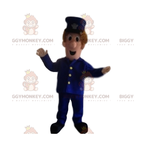 BIGGYMONKEY™ costume mascotte da uomo in uniforme blu. Abito da