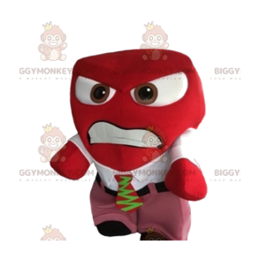 BIGGYMONKEY™ Mascot Costume Aggressive Red Man With Tie Suit –