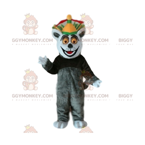 BIGGYMONKEY™ Maskottchenkostüm von King Julien, dem Lemur aus