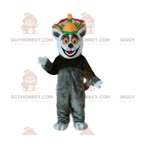 BIGGYMONKEY™ maskotdräkt av kung Julien, lemuren från filmen