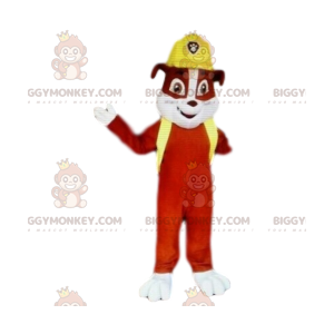 Costume de mascotte BIGGYMONKEY™ de chien rouge, de l'équipe