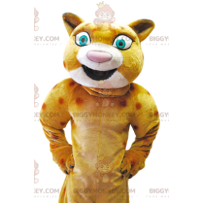 Leopard BIGGYMONKEY™ Mascot Costume with Big Smile, Leopard