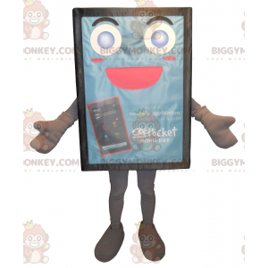 Słodki kostium maskotki BIGGYMONKEY™ z niebieskim billboardem -