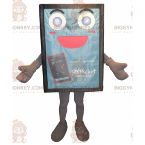 Schattig blauw reclamebord BIGGYMONKEY™ mascottekostuum -