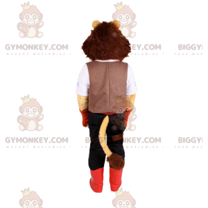 BIGGYMONKEY™ lion mascot costume with pants and white shirt -