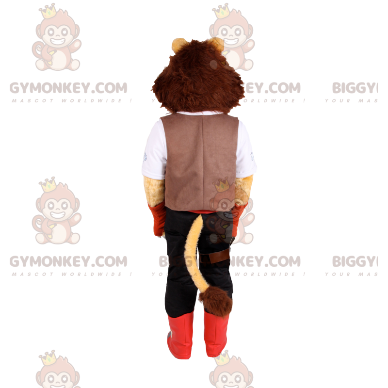 BIGGYMONKEY™ costume mascotte leone con pantaloni e camicia