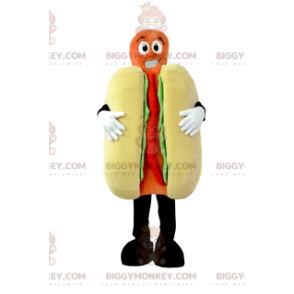 BIGGYMONKEY™ Hotdog-mascottekostuum met ketchup en mosterd.