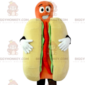 BIGGYMONKEY™ Hot-Dog-Ketchup und Senf-Maskottchen-Kostüm.