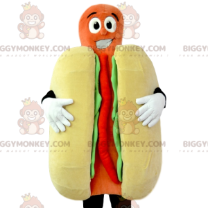BIGGYMONKEY™ Hot-Dog-Ketchup und Senf-Maskottchen-Kostüm.