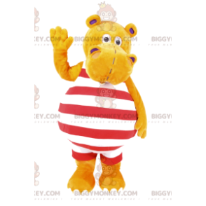BIGGYMONKEY™ Costume da mascotte Ippopotamo giallo in costume