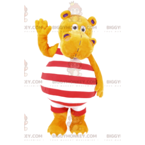 Costume de mascotte BIGGYMONKEY™ d'hyppopotame jaune en maillot