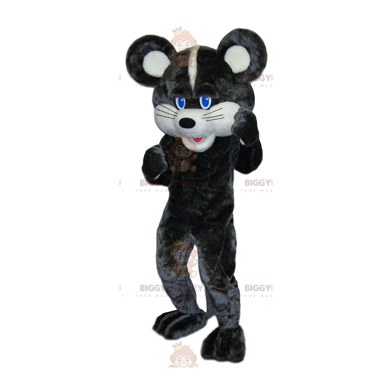 Costume de mascotte BIGGYMONKEY™ de souris blanche et grise.