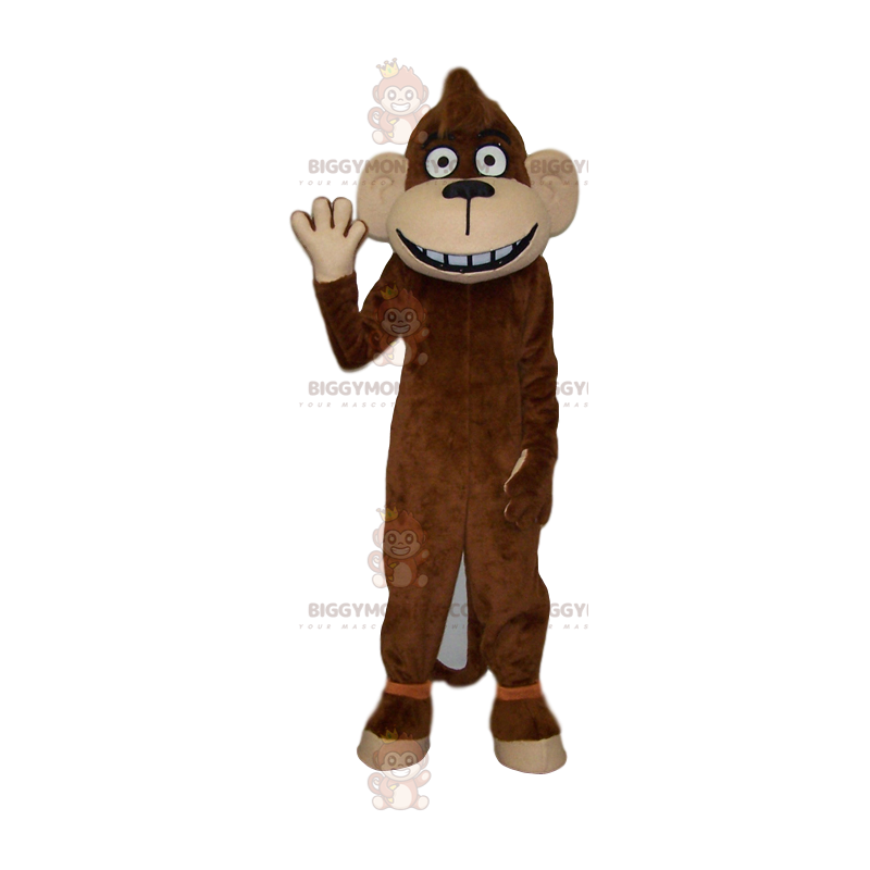 Divertente costume mascotte da scimmia marrone BIGGYMONKEY™.