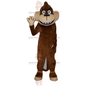 Costume de mascotte BIGGYMONKEY™ de singe marron rigolo.