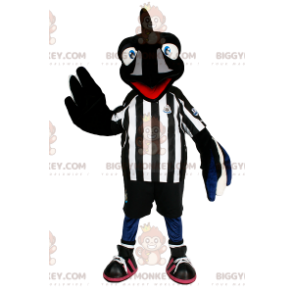 Fato de mascote BIGGYMONKEY™ de pássaro preto com equipamento